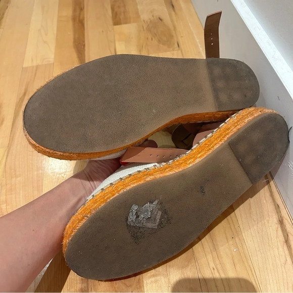 H&M Paris theme orange and white espadrille sandals 38 - Picture 10 of 11